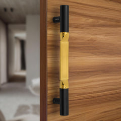 Plantex Door Handle/15 Inch Main Door Handle/Handle for Wooden Door/Pull-Push Door Handle/Door Accessories (Pack of 1, Black, Gold) 3 Years Warranty-1