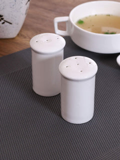 Clay Craft Basics Cruet Set/Salt and Pepper Shaker, Tower Look, White Ceramic, 2 Pcs