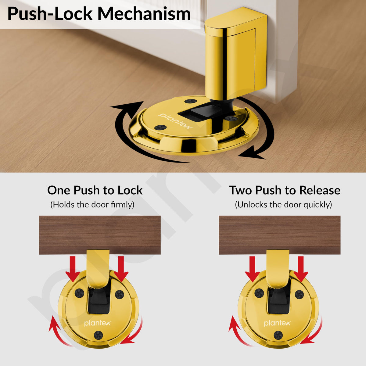 Plantex Door Stopper for Home/Floor Mounted Door Stoppers/Stopper for Hotel/Office/Stops for Door -Pack of 1 (PVD Gold)-5