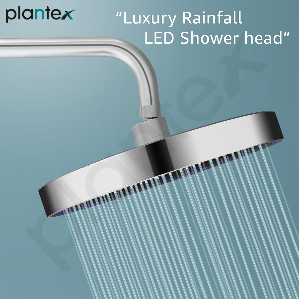 Plantex ABS Round Rain Shower Head for bathroom with LED/360° Rotatable Shower Head for bathroom/Pressurized Shower Head/Showers for bathroom-(Chrome)-2