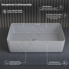 Plantex Melamine Wash Basin/Basin for Bathroom/Tabletop Wash Basin/Restaurants/Office (Grey, 18 x 13 x 4.5 Inch)-2