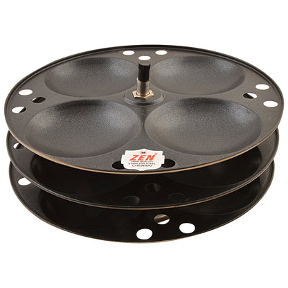 Jain Stainless Steel Nonstick 3 Plate Idly Stand | Idli Maker | Nonstick Idli Stand with Holes for 7.5 liter Prestige Pressure Cooker (12 Idly), Black