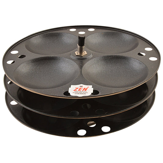 Jain Stainless Steel Nonstick 3 Plate Idly Stand | Idli Maker | Nonstick Idli Stand with Holes for 7.5 liter Prestige Pressure Cooker (12 Idly), Black