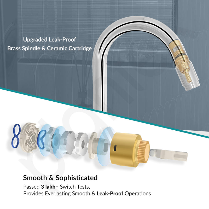 Plantex Pure Brass Mouth Flow Swan Neck Pillar Cock Water Tap with Teflon Tape/Tabletop Basin Tap with 7 Year Warranty (MAG-1204-Chrome)-4