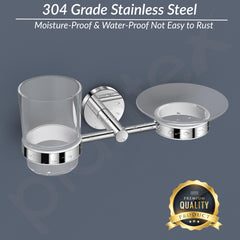 Plantex 304 Grade Stainless Steel Soap and Brush Holder Stand for Bathroom and Wash Basin/Bathroom Accessories - Oreo (Chrome)-4
