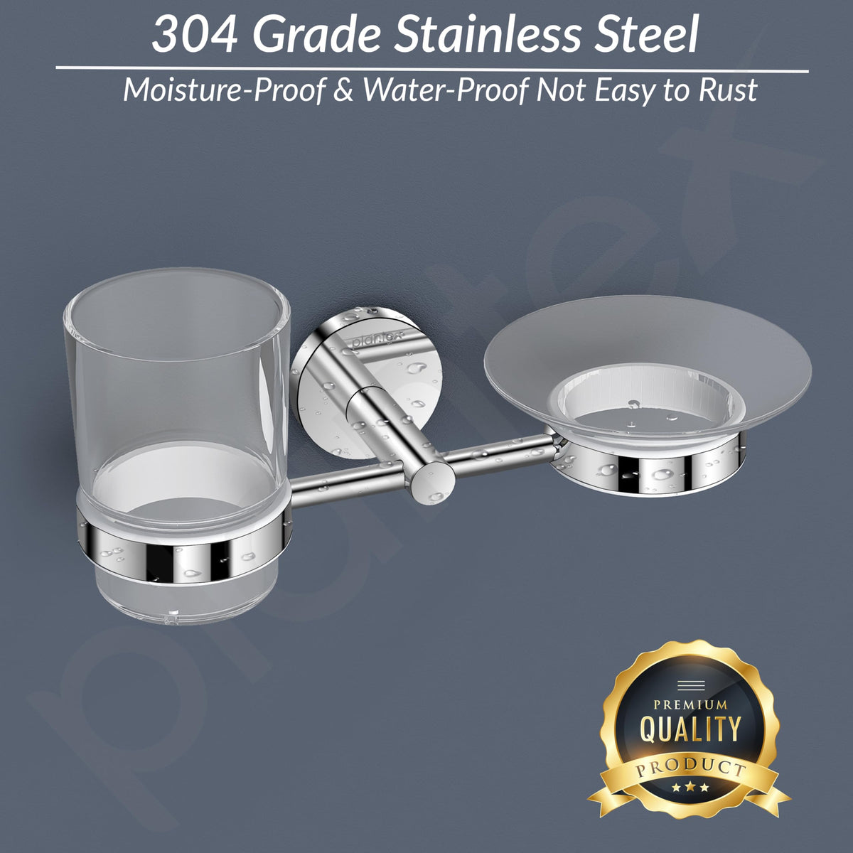 Plantex 304 Grade Stainless Steel Soap and Brush Holder Stand for Bathroom and Wash Basin/Bathroom Accessories - Oreo (Chrome)-4
