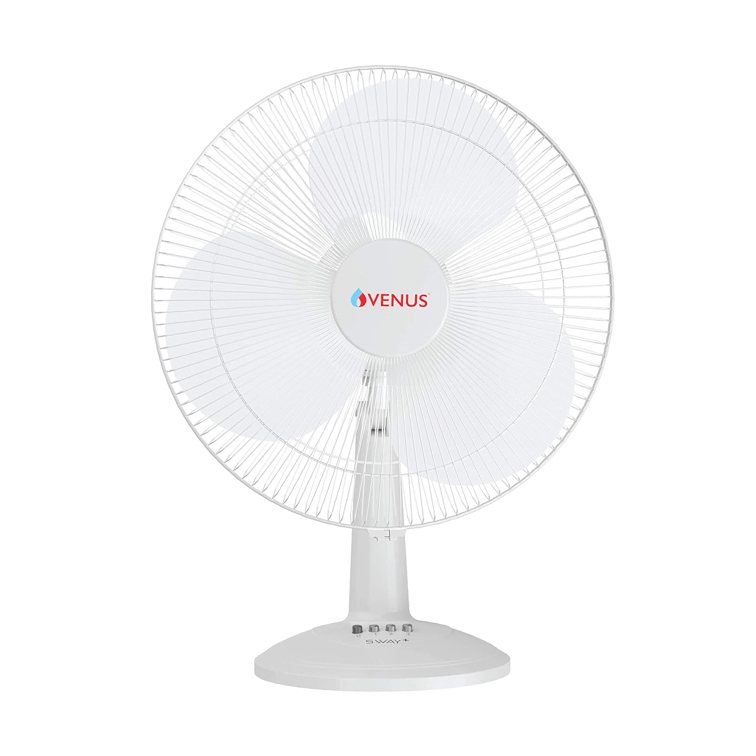 VENUS Sway Plus STF-400 Table Fans | 400mm | 60W |Oscillation with 3 Speed Option | 2 year Gurantee | BEE 1 Star Rating | ISI Certified (White)