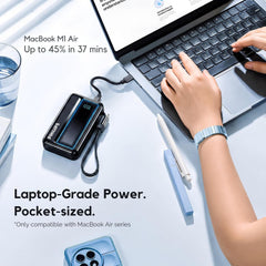 Philips 10000mAh 30W Max Fast Charging Power Bank (Dark Slate) with Built-in Cable