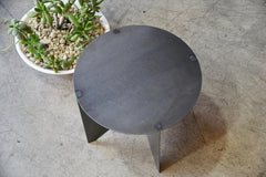 Solid Sheesham Wooden Side Table/Plant Stand with Geometric Design and Round Top Minimalist Home Décor Accent f