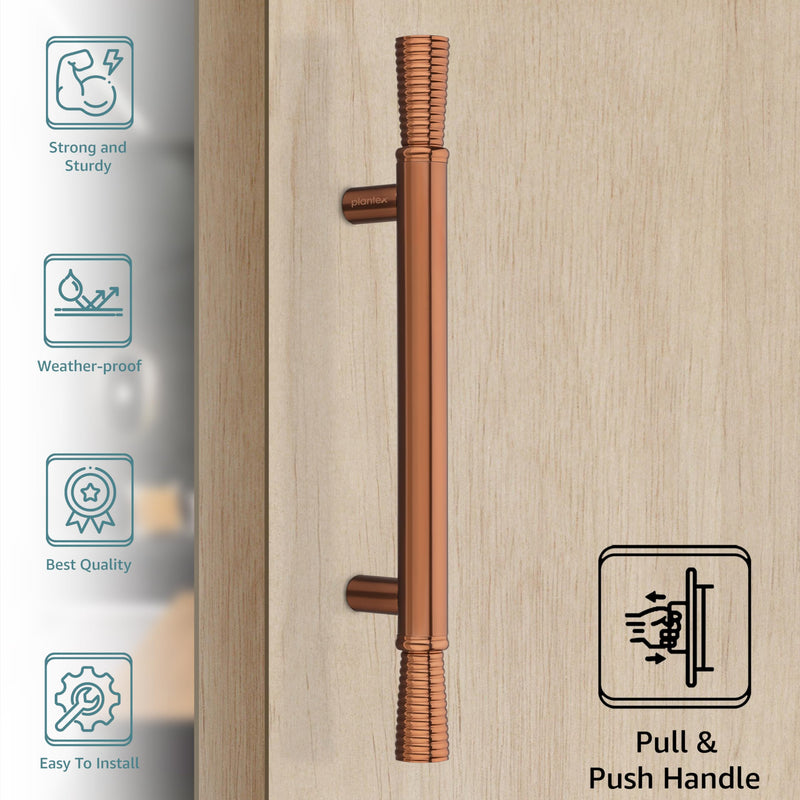 Plantex Main Door Handle/14 Inch Door Handle for Main Door/Pull-Push Handle for Home/Office/Hotel - Pack of 1 (PVD Rose Gold) - 3 Years Warranty-3