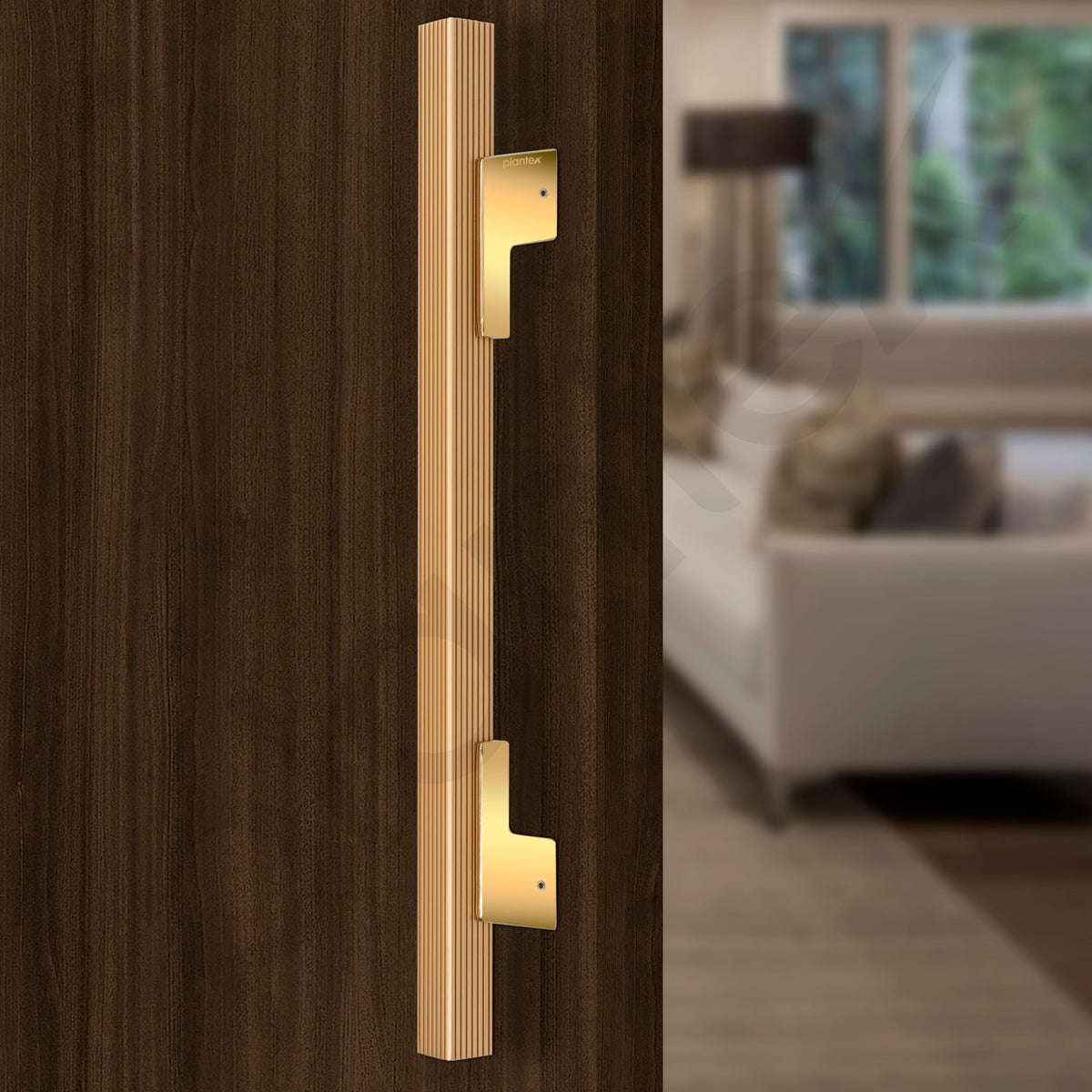 Plantex 17 Inch Main Door Handle for Wooden Doors - Pull-Push Handle Accessories (Pack of 1, Gold)-5