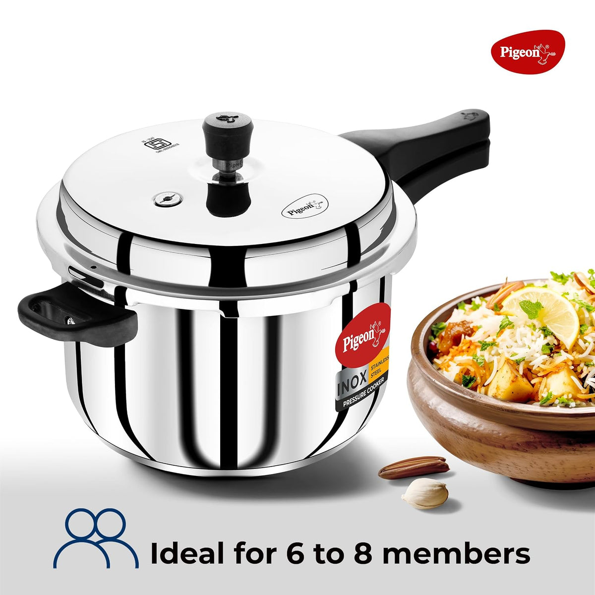 Pigeon by Stovekraft Inox Stainless Steel Pressure Cooker (Large)