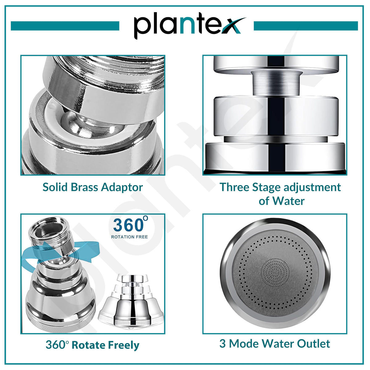 Plantex Pure Brass Tap Extension for Kitchen Sink/3 Anti-Splash Modes/Upto 80% Water Saving/Kitchen Tap Extender/Fits F22 and M24 mm Tap (XL-3012-Chrome)-4