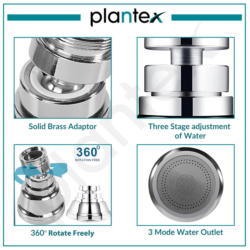 Plantex Pure Brass Tap Extension for Kitchen Sink/3 Anti-Splash Modes/Upto 80% Water Saving/Kitchen Tap Extender/Fits F22 and M24 mm Tap (XL-3012-Chrome)-4