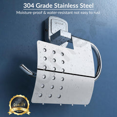 Plantex Toilet Paper Holder for Bathroom/304 Grade Stainless Steel Tissue Paper Roll Holder/Bathroom Accessories - Pack of 1 (Hexa, Chrome)-2