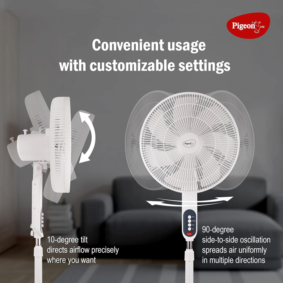 Pigeon Electric Fan Controller Fantastic Pedestal Fan For Home and Office-3