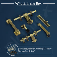 Plantex Door Kit for Single Door/Stainless Steel Door Accessories (10-inch Al-Drop,8-inch Latch,2 Handles of 8 and 7 Inch,7-inch Tower Bolt and 4-inch Door Stopper - (Brass Antique)-5