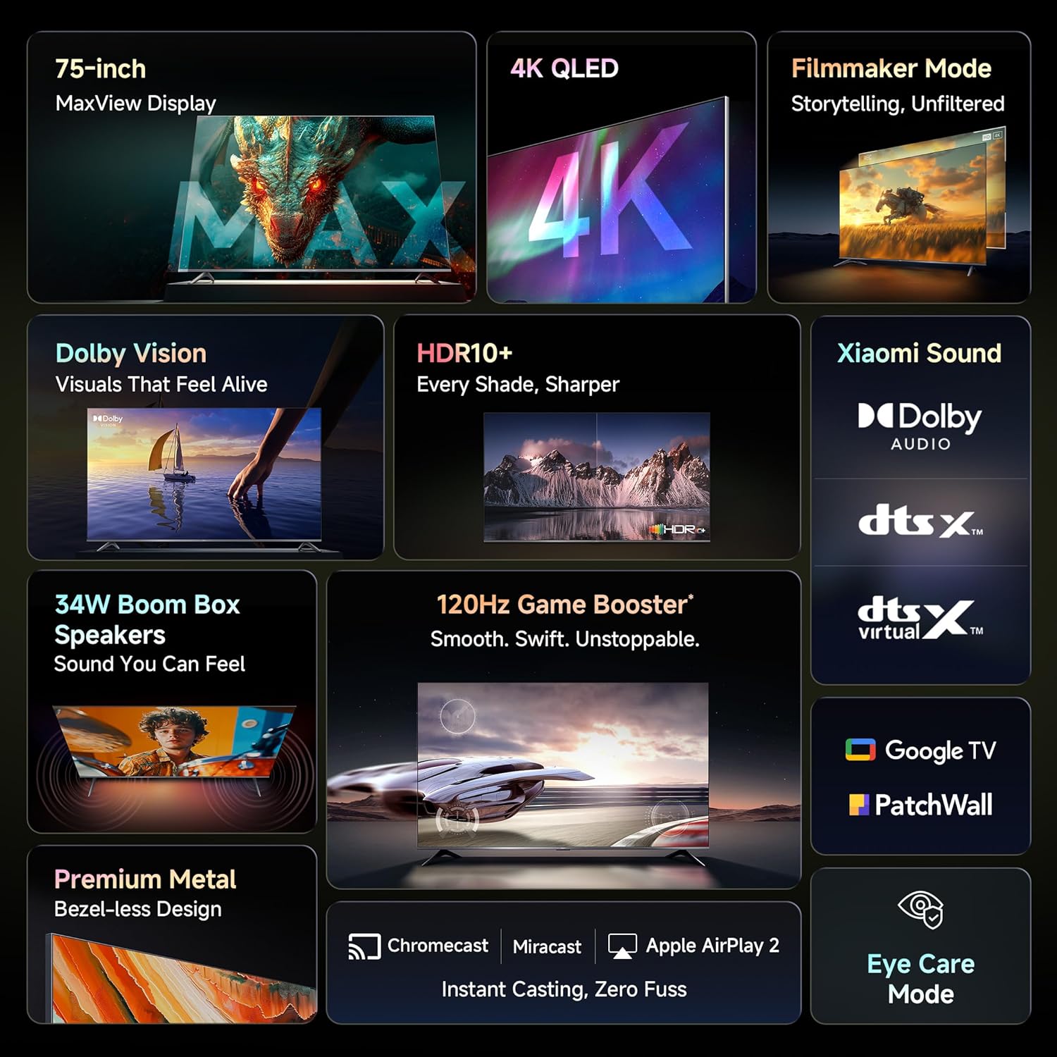 Xiaomi 189 cm (75 Inches) X Pro Series QLED 4K UHD Smart Google TV L75MB-APIN