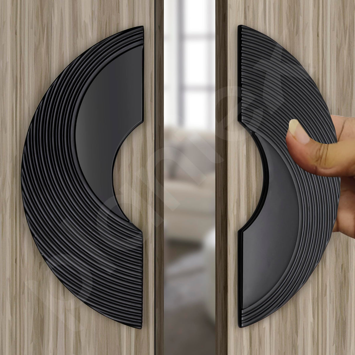 Plantex Premium 8-inch Door Handle Round Shape Main Door Handle/Pull Push Door Handle/Door & Home Decor/3 Years Warranty Pack of 1 (277-Black)-6