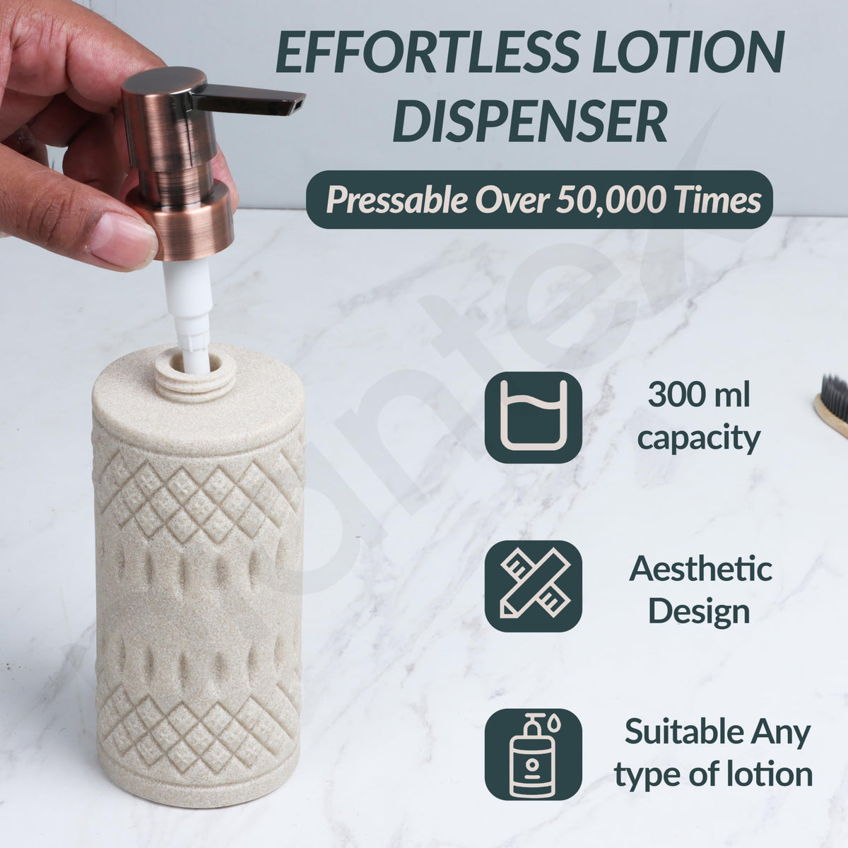 Plantex Resin Bathroom Accessories Set/Soap Holder for Bathroom/Toothbrush Holder/Tumbler Holder/Liquid Soap Dispenser -4 Piece (Beige)-2