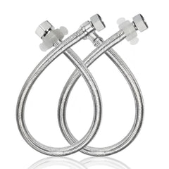 Plantex Stainless Steel Leak Proof Geyser Connection Pipe | 36 Inch Hot & Cold Water Geyser Pipe | Set of 2 | G1/2 Thread | Connection Pipe for Water Heater, Mixer & Sink | Chrome(pk-2)-1