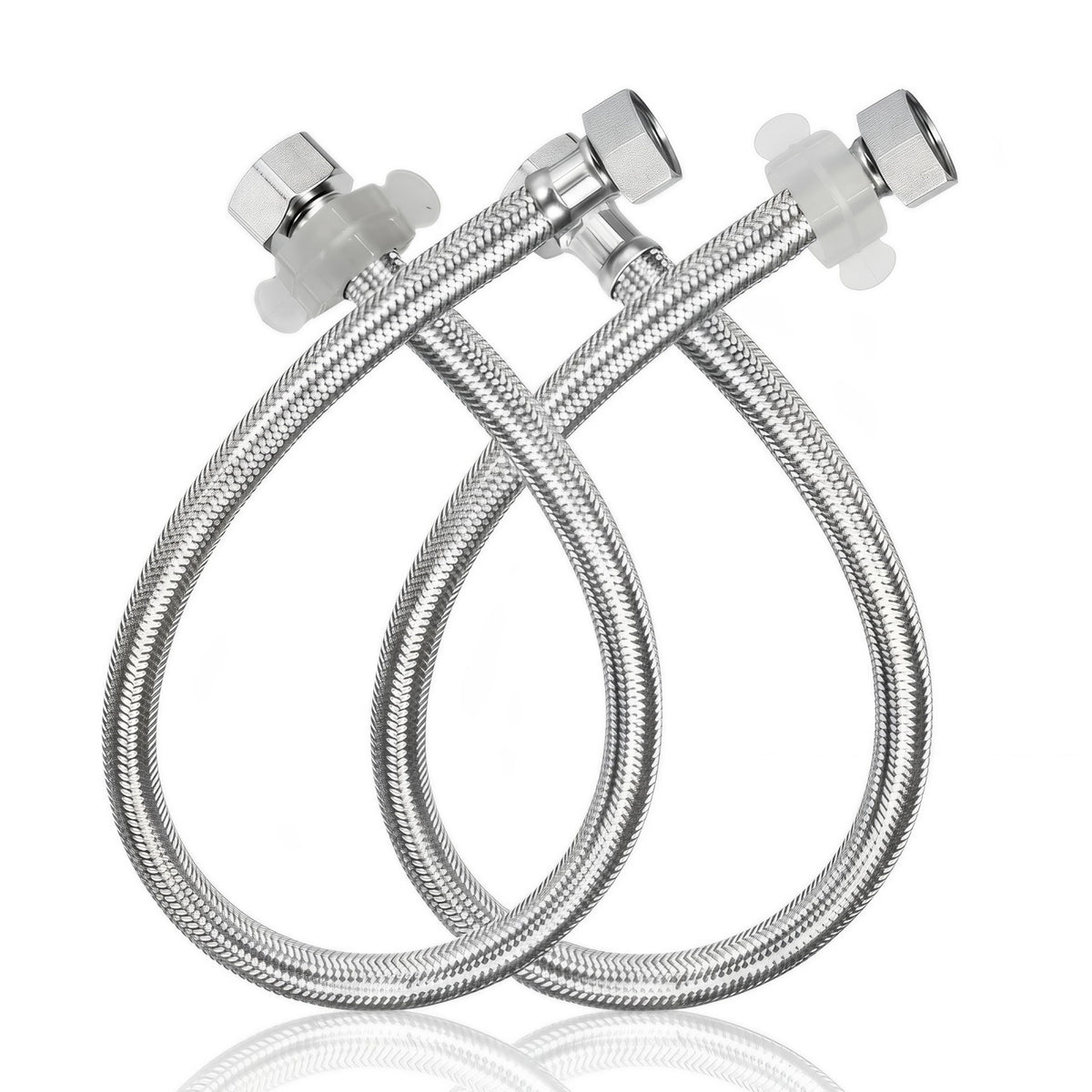Plantex Stainless Steel Leak Proof Geyser Connection Pipe | 36 Inch Hot & Cold Water Geyser Pipe | Set of 2 | G1/2 Thread | Connection Pipe for Water Heater, Mixer & Sink | Chrome(pk-2)