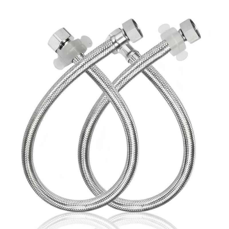 Plantex Stainless Steel Leak Proof Geyser Connection Pipe | 36 Inch Hot & Cold Water Geyser Pipe | Set of 2 | G1/2 Thread | Connection Pipe for Water Heater, Mixer & Sink | Chrome(pk-2)-1