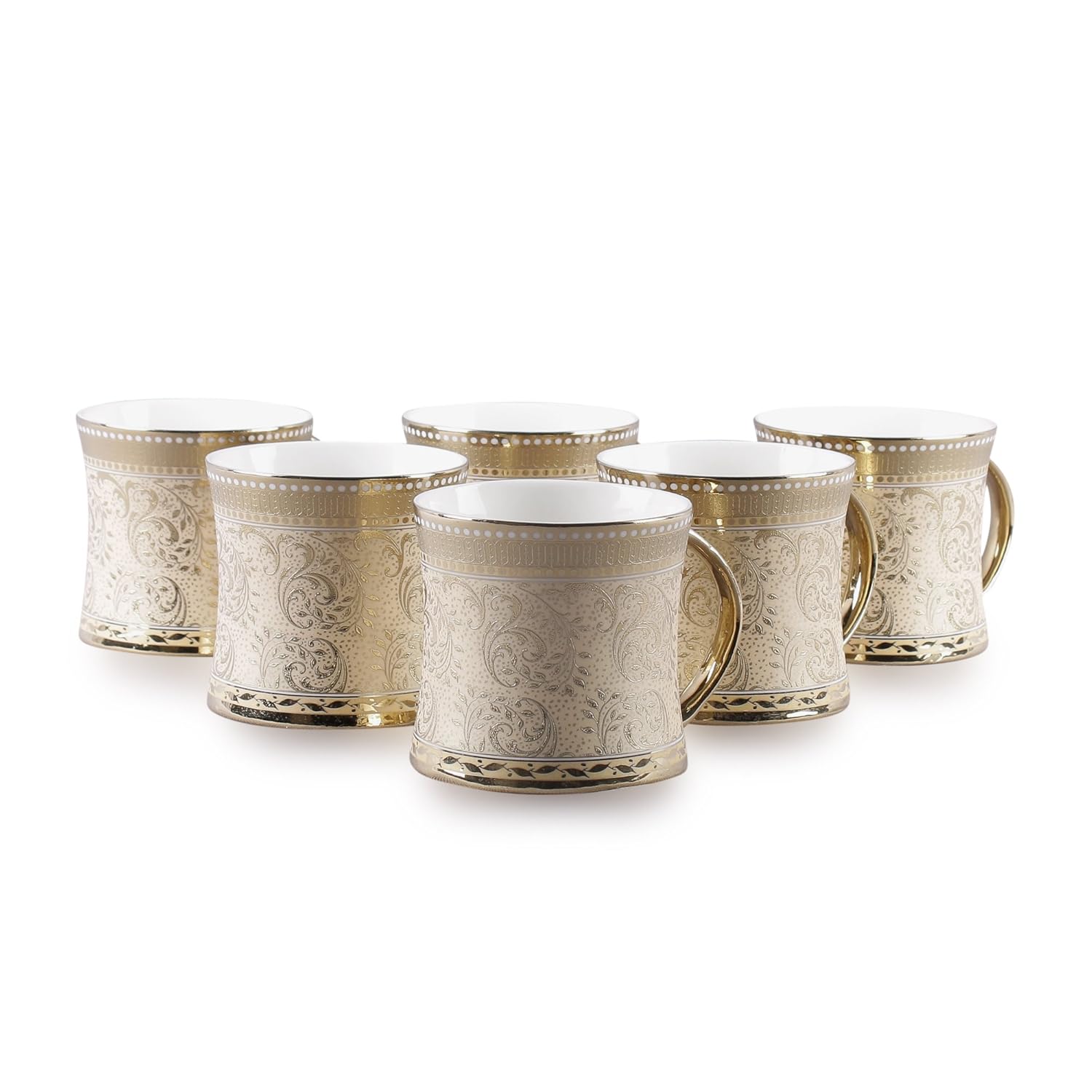 Clay Craft Ceramic Mug - 6 Pieces, Multicolour, 210 Milliliter