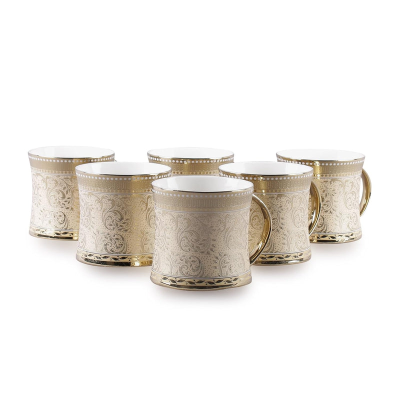 Clay Craft Ceramic Mug - 6 Pieces, Multicolour, 210 Milliliter