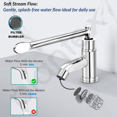 Plantex Lab Pillar Cock for Bathroom/Pillar Cock for Wash Basin with Teflon Tap - Pack of 1 (AC05, Chrome)-6