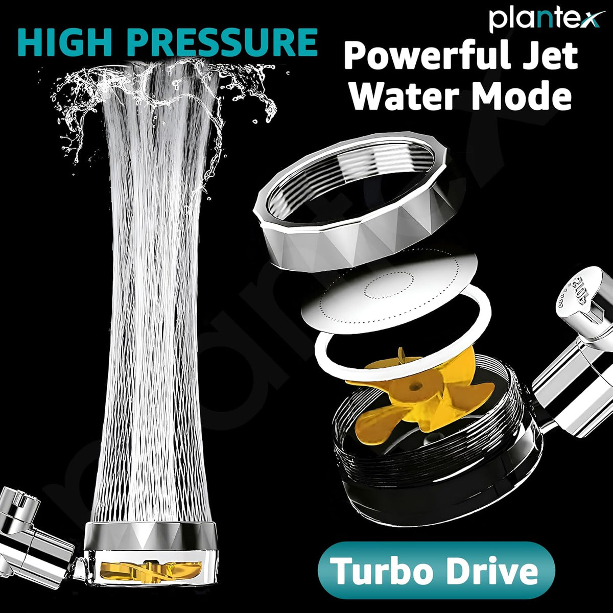Plantex High-Pressure Rain Shower/360° Rotatable Hand Shower for Bathroom-4