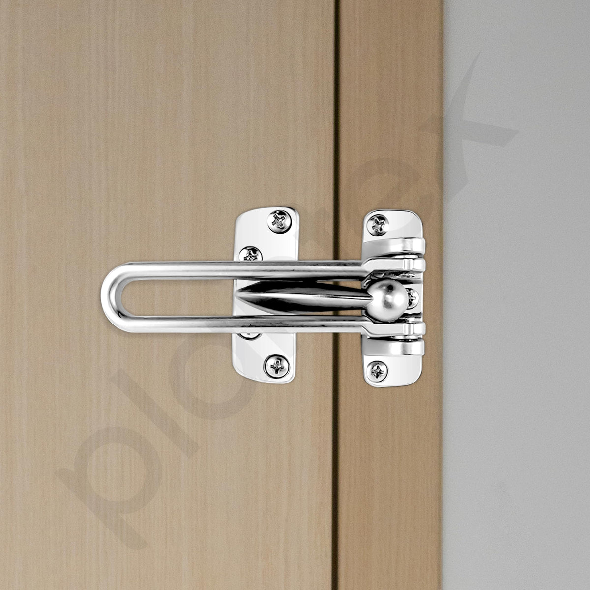 Plantex Heavy Duty Swing Bar Lock/Door Safety Guard with High Security Auxiliary Lock for Home/Office/Hotel (SH-42, Silver, Chrome Finish)-5