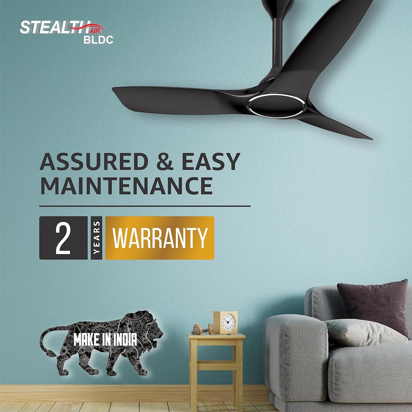 Havells Stealth Air BLDC 1200mm Ceiling Fan| Upto 55% Energy Saving| Silent & Premium| 5 stars Rating| 100% Copper Motor| RF Remote, Memory Backup, Timer| (Metallic Black, Pack Of 1)