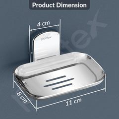 Plantex 304 Grade Stainless Steel Bathroom Soap Holder/Soap Stand for Washbasin/Soap Dish/Bathroom Accessories - Parv (Chrome)-3