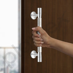Plantex Main Door Handle/8 Inch Pooja Room Pull Push Handle/Door Handle for Main Door - Pack of 2 (S-141,Chrome) - 3 Years Warranty-2