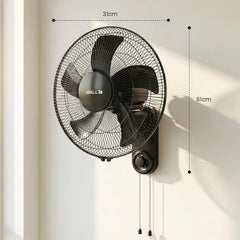 IBELL AERIS BLACK 400mm (16 Inch) Wall Fan-3