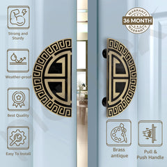 Plantex 6 Inch Main Door Handle/Aluminium Door Handle/Pull-Push Door Handle/Door Accessories (Pack of 1, Brass Antique)-2