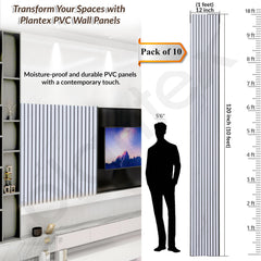 Plantex PVC Wall Panel/Louvers Panel for Wall/3d Wall Panel for Interior Wall Dcor/Eco-Friendly Fluted Panel for Wall/- Pack of 10, Covers - 100Sq. Ft (White and Black-12 Inch x 10 Ft)-2