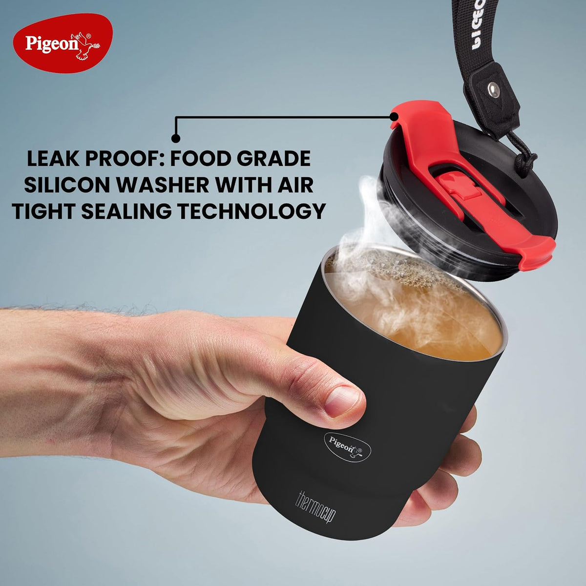 Pigeon Thermocup 350 ml: Stainless Steel Vacuum Insulated Coffee Cup/Tumbler for Hot and Cold Drinks, BPA-Free, Leak-Pro