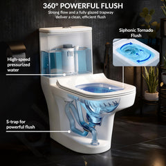 Plantex Ceramic Commode for Toilet/One Piece Western Toilet with 6D Siphonic Flush/Commode with Soft Closing Toilet Seat - S Trap - (ASTA, White)-4