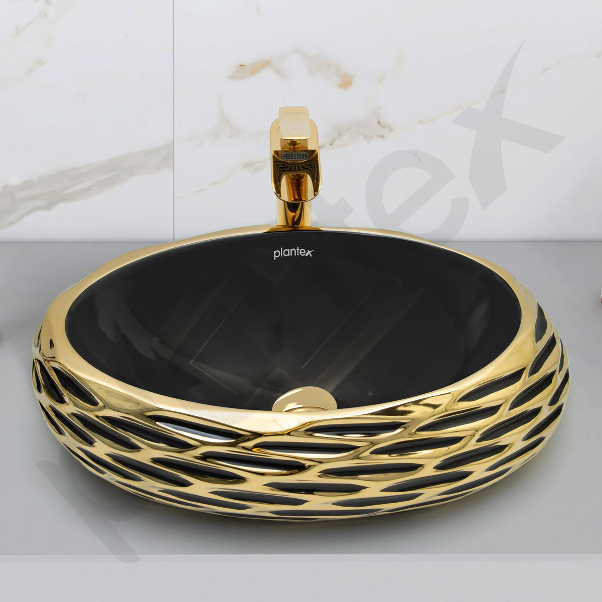 Plantex Table Top Wash Basin For Bathroom/Designer Ceramic Basin/Countertop Vessel Sink Basin - Indo-European Collection (EQTT-594, 23 x 16 x 7 Inch)-6