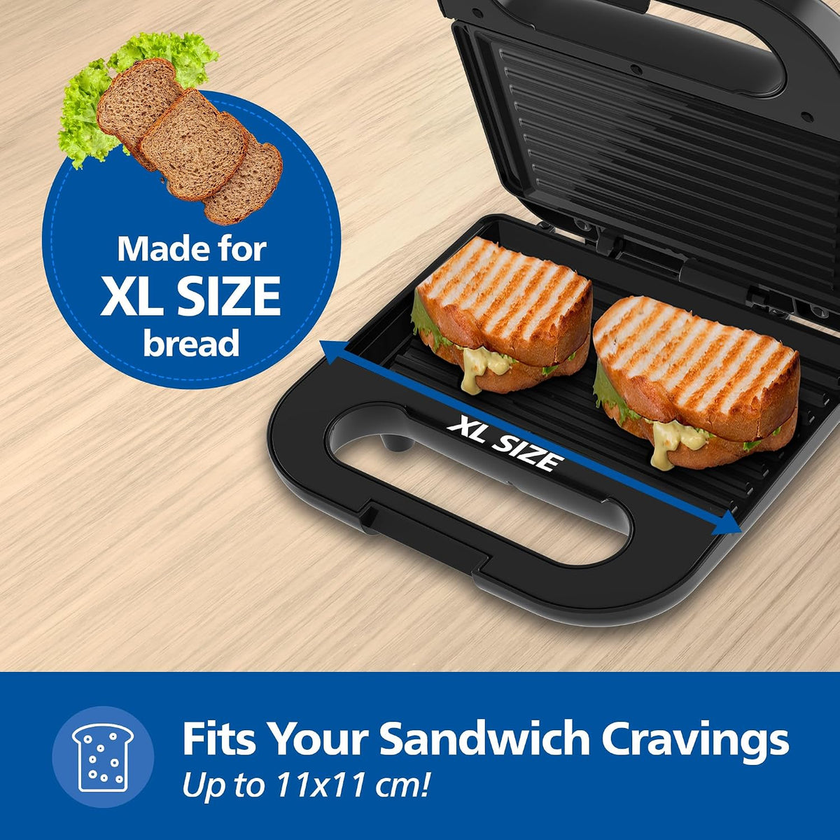Philips HD3010/80 IN SANDWICH MAKER- GRILL XL size