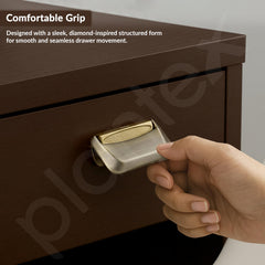 Plantex Drawer Kadi/3 Inch Chest Handle for Drawer/Rectangular Cabinet Kadi/Pull-Push Kadi for Home/Office Drawer - Pack of 3 (DTK-295, Brass Antique & Gold-5