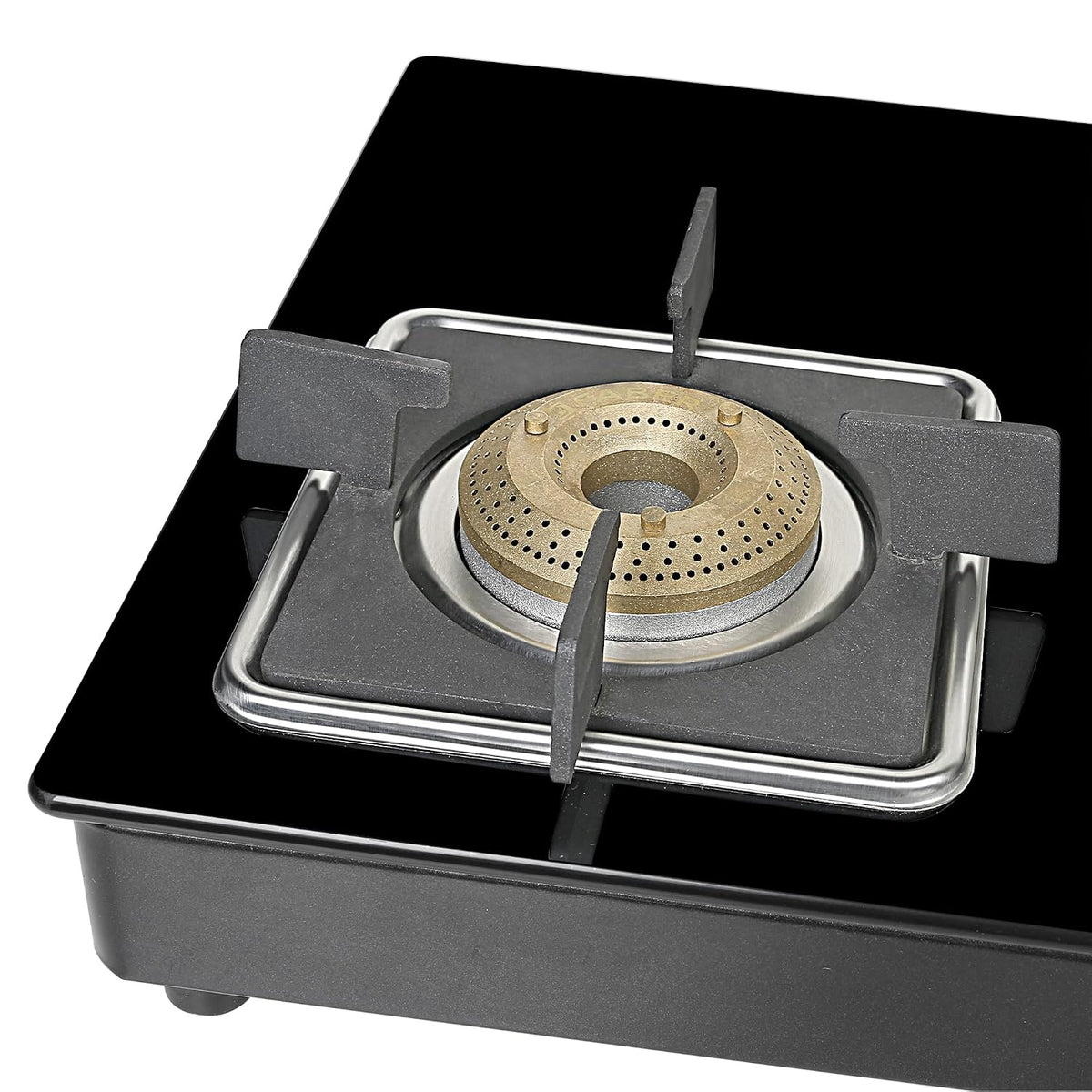 Faber Glass Top 3 Burner Gas Stove (Hob Cooktop Pearl 3BB BK) with Jumbo Burner, Diamond Coated Pan Support, Manual Igni