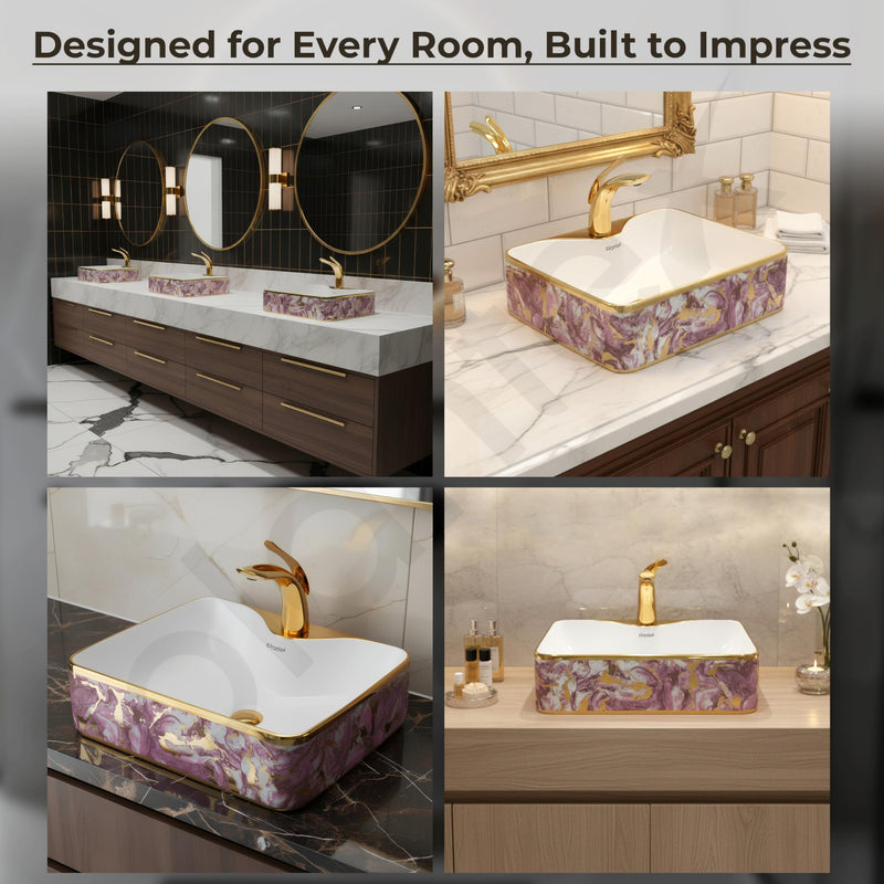 Plantex Table Top Wash Basin for Bathroom/Designer Ceramic Washbasin/Countertop Vessel Sink Basin (19 x 15 x 5.5 Inch)-4