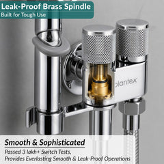Plantex Jet Spray for Toilet/Health Faucet with Shower Hose/ABS Handheld Bidet Spray/2-in-1 Dual Control Valve/Bathroom & Kitchen Chrome-4