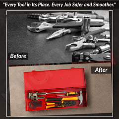 Plantex Metal Small Tool Box for Tools/Tool Box Empty for Home Use/Compact Tools Box for Home (Red)-6