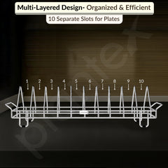 Plantex Stainless Steel Dish Rack/Thali Stand/Plate Fixer/Plate Stand/Tandem Box Accessories (Chrome)-2