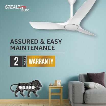 Havells Stealth Air BLDC 1200mm Ceiling Fan| Upto 55% Energy Saving| Silent & Premium| 5 stars Rating| 100% Copper Motor| RF Remote, Memory Backup, Timer| (Pearl White, Pack Of 1)