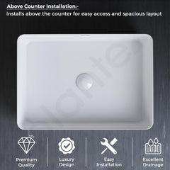 Plantex Melamine Tabletop Wash Basin/Washbasin for Bathroom/Restaurants/Office (White, 18 x 13 x 4.5 Inch)-4